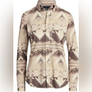 Ralph Lauren - Women's Oxford Knit - Aztec Print - Long Sleeve- Size XS